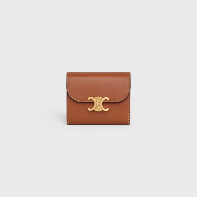 Small Flap Wallet Triomphe in Shiny Smooth Lambskin