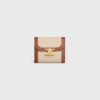 Small Flap Wallet Triomphe in Textile and Calfskin