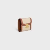 Small Flap Wallet Triomphe in Textile and Calfskin