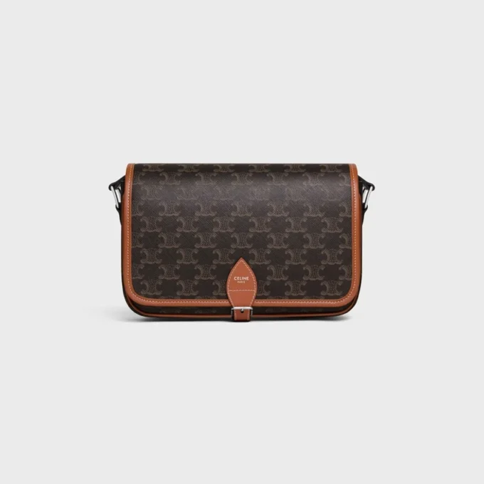 Small Folco Messenger in Triomphe Canvas and Calfskin Small Folco Messenger in Triomphe Canvas and Calfskin