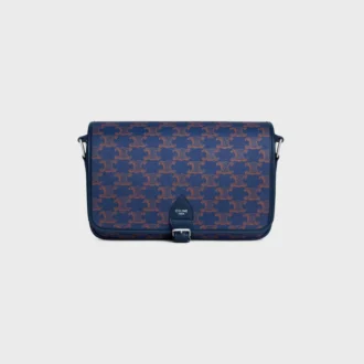 Small Folco Messenger in Triomphe Canvas and Calfskin
