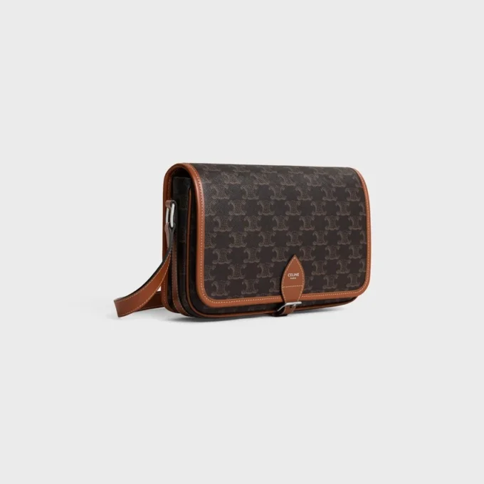Small Folco Messenger in Triomphe Canvas and Calfskin Small Folco Messenger in Triomphe Canvas and Calfskin