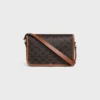 Small Folco Messenger in Triomphe Canvas and Calfskin Small Folco Messenger in Triomphe Canvas and Calfskin