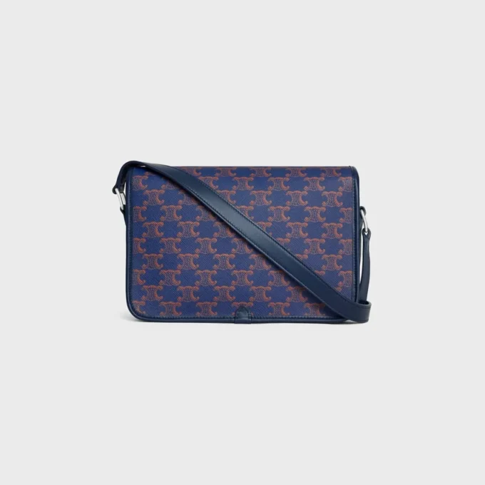 Small Folco Messenger in Triomphe Canvas and Calfskin Small Folco Messenger in Triomphe Canvas and Calfskin