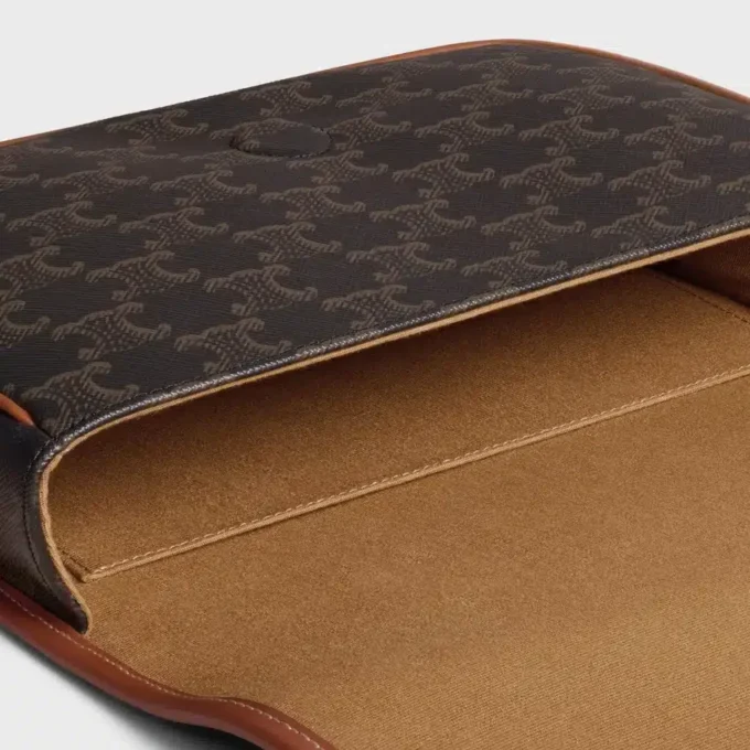 Small Folco Messenger in Triomphe Canvas and Calfskin Small Folco Messenger in Triomphe Canvas and Calfskin