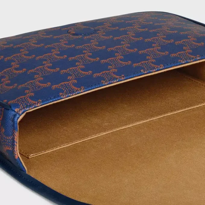 Small Folco Messenger in Triomphe Canvas and Calfskin Small Folco Messenger in Triomphe Canvas and Calfskin