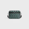 Small Messenger Bag in Striped Triomphe Canvas and Calfskin Small Messenger Bag in Striped Triomphe Canvas and Calfskin