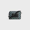 Small Messenger Bag in Striped Triomphe Canvas and Calfskin Small Messenger Bag in Striped Triomphe Canvas and Calfskin
