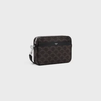 Small Messenger Bag in Triomphe Canvas and Calfskin
