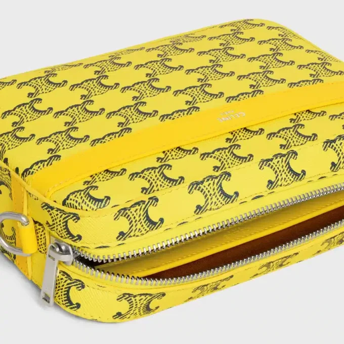 Small Messenger Bag in Triomphe Canvas and Calfskin Small Messenger Bag in Triomphe Canvas and Calfskin