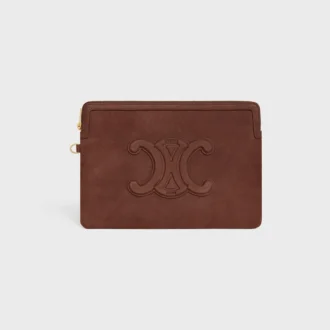 Small Pouch with Strap Cuir Triomphe in Grained Calfskin