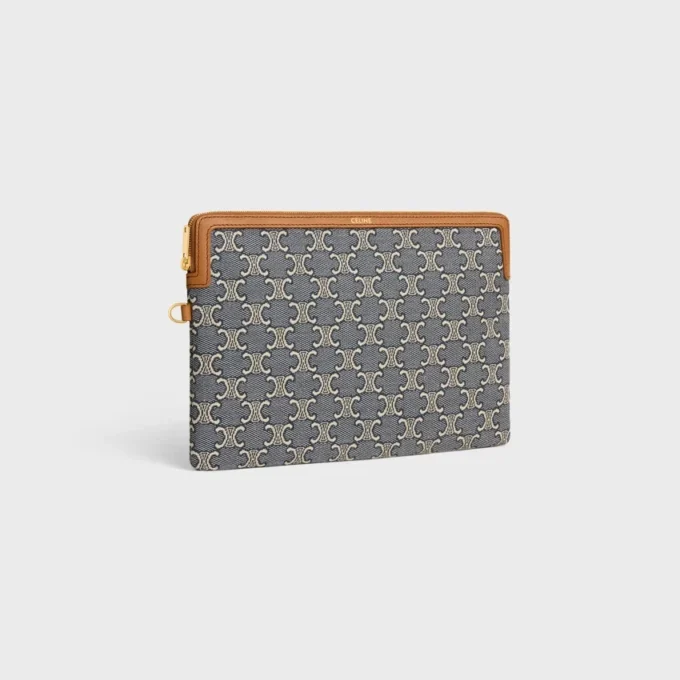 Small Pouch with Strap Cuir Triomphe in Jacqaurd Triomphe All Over Small Pouch with Strap Cuir Triomphe in Jacqaurd Triomphe All Over