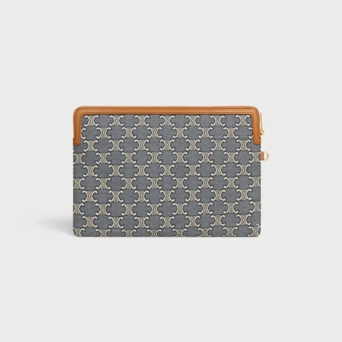 Small Pouch with Strap Cuir Triomphe in Jacqaurd Triomphe All Over Small Pouch with Strap Cuir Triomphe in Jacqaurd Triomphe All Over