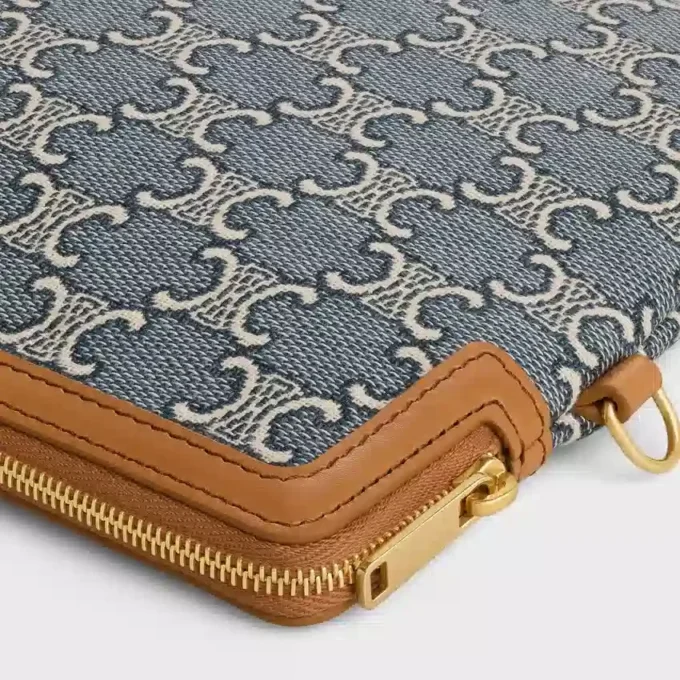 Small Pouch with Strap Cuir Triomphe in Jacqaurd Triomphe All Over Small Pouch with Strap Cuir Triomphe in Jacqaurd Triomphe All Over