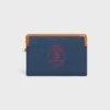 Small Pouch with Strap Cuir Triomphe in Textile with Embroidery Small Pouch with Strap Cuir Triomphe in Textile with Embroidery