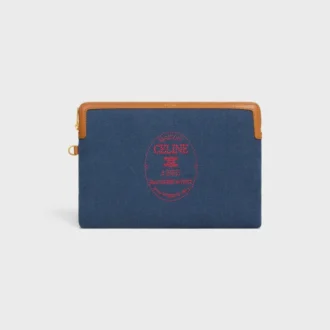 Small Pouch with Strap Cuir Triomphe in Textile with Embroidery