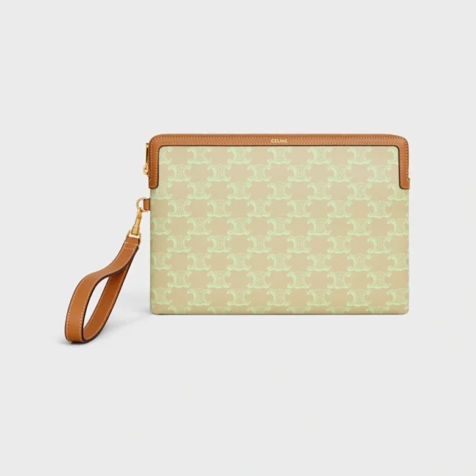Small Pouch with Strap Cuir Triomphe in Toile Triomphe Et Veau Small Pouch with Strap Cuir Triomphe in Toile Triomphe Et Veau