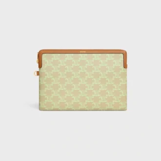 Small Pouch with Strap Cuir Triomphe in Toile Triomphe Et Veau