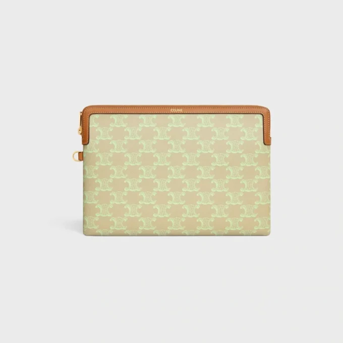 Small Pouch with Strap Cuir Triomphe in Toile Triomphe Et Veau Small Pouch with Strap Cuir Triomphe in Toile Triomphe Et Veau