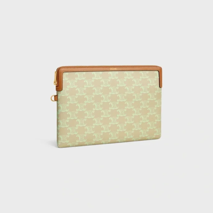 Small Pouch with Strap Cuir Triomphe in Toile Triomphe Et Veau Small Pouch with Strap Cuir Triomphe in Toile Triomphe Et Veau