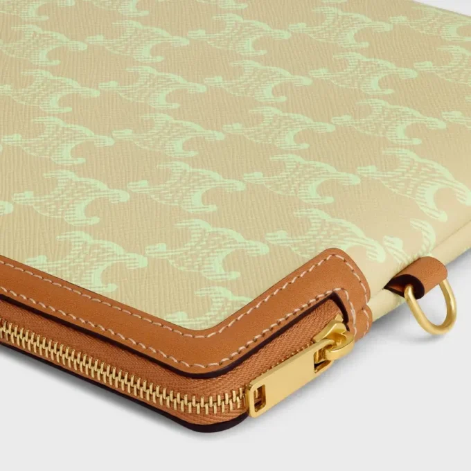 Small Pouch with Strap Cuir Triomphe in Toile Triomphe Et Veau Small Pouch with Strap Cuir Triomphe in Toile Triomphe Et Veau