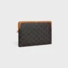 Small Pouch with Strap Cuir Triomphe in Triomphe Canvas and Calfskin Small Pouch with Strap Cuir Triomphe in Triomphe Canvas and Calfskin
