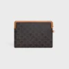 Small Pouch with Strap Cuir Triomphe in Triomphe Canvas and Calfskin Small Pouch with Strap Cuir Triomphe in Triomphe Canvas and Calfskin