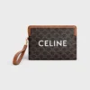 Small Pouch with Strap Cuir Triomphe in Triomphe Canvas with Celine Print Small Pouch with Strap Cuir Triomphe in Triomphe Canvas with Celine Print