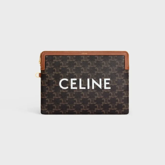Small Pouch with Strap Cuir Triomphe in Triomphe Canvas with Celine Print Small Pouch with Strap Cuir Triomphe in Triomphe Canvas with Celine Print