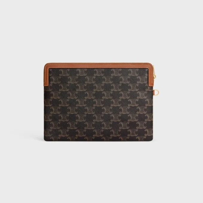 Small Pouch with Strap Cuir Triomphe in Triomphe Canvas with Celine Print Small Pouch with Strap Cuir Triomphe in Triomphe Canvas with Celine Print