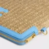 Small Pouch with Strap in Raffia Effect Textile and Calfskin Small Pouch with Strap in Raffia Effect Textile and Calfskin