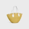 Small Triomphe Beads Basket in Sisal and Calfskin Small Triomphe Beads Basket in Sisal and Calfskin