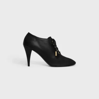 Soft Oxford Lace-Up Heeled Ballerina in Calfskin – Vegetal Tanning
