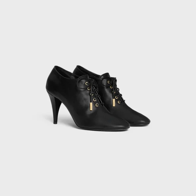 Soft Oxford Lace-Up Heeled Ballerina in Calfskin – Vegetal Tanning Soft Oxford Lace-Up Heeled Ballerina in Calfskin – Vegetal Tanning