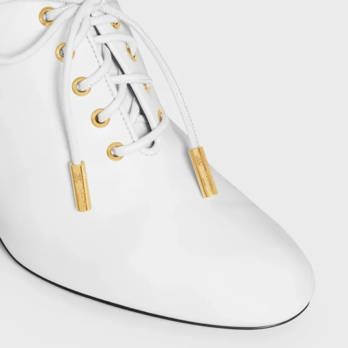 Soft Oxford Lace-Up Heeled Ballerina in Calfskin – Vegetal Tanning Soft Oxford Lace-Up Heeled Ballerina in Calfskin – Vegetal Tanning