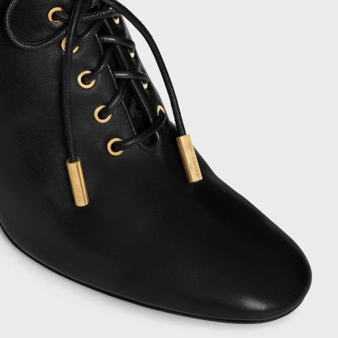 Soft Oxford Lace-Up Heeled Ballerina in Calfskin – Vegetal Tanning Soft Oxford Lace-Up Heeled Ballerina in Calfskin – Vegetal Tanning