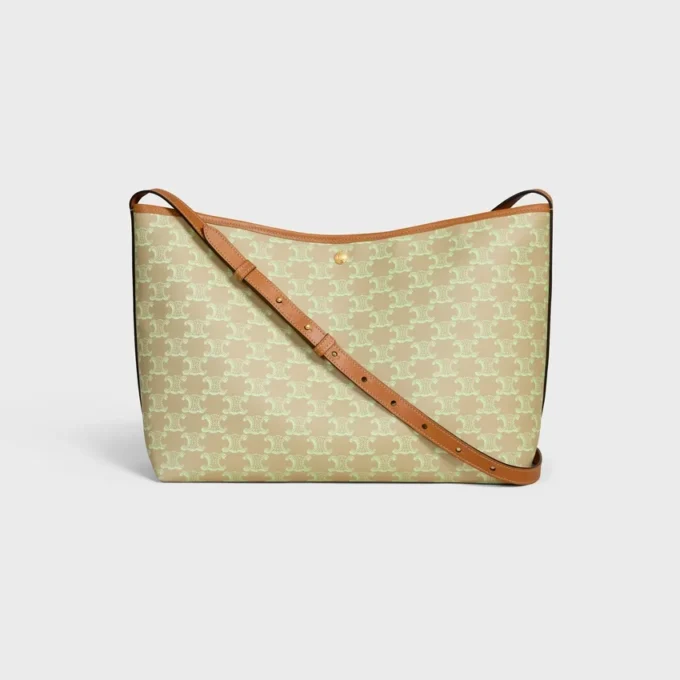 Soft Shopper Bag in Triomphe Canvas and Calfskin Soft Shopper Bag in Triomphe Canvas and Calfskin