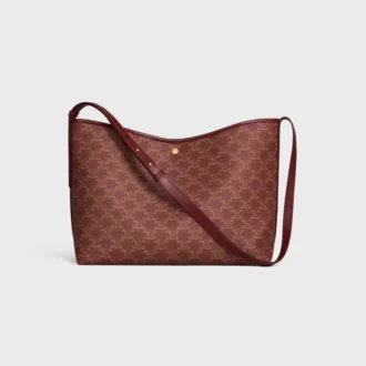 Soft Shopper Bag in Triomphe Canvas and Calfskin