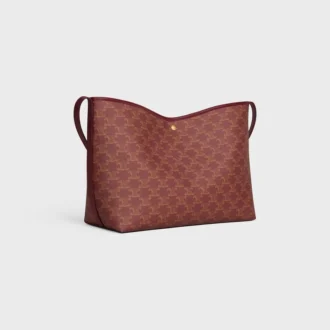 Soft Shopper Bag in Triomphe Canvas and Calfskin