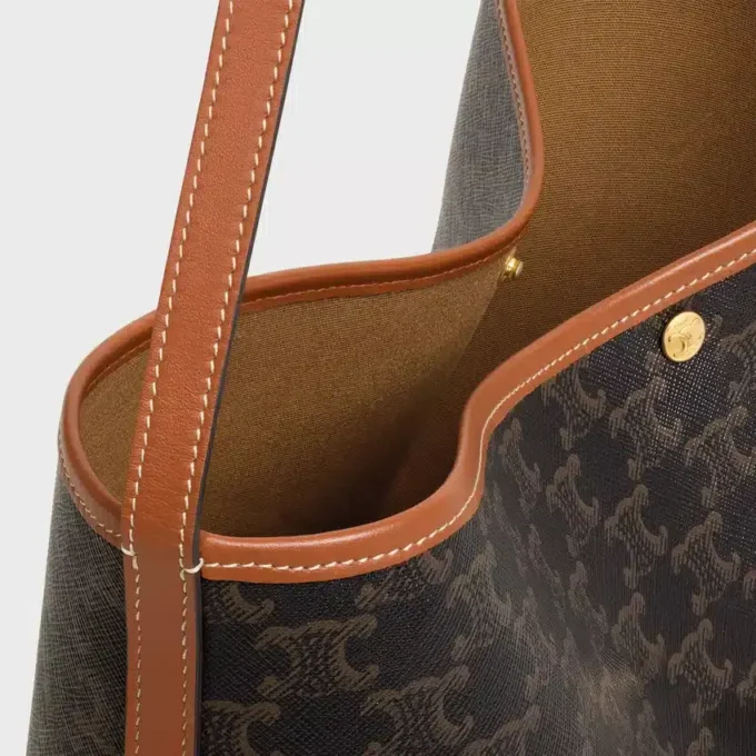 Soft Shopper Bag in Triomphe Canvas and Calfskin Soft Shopper Bag in Triomphe Canvas and Calfskin
