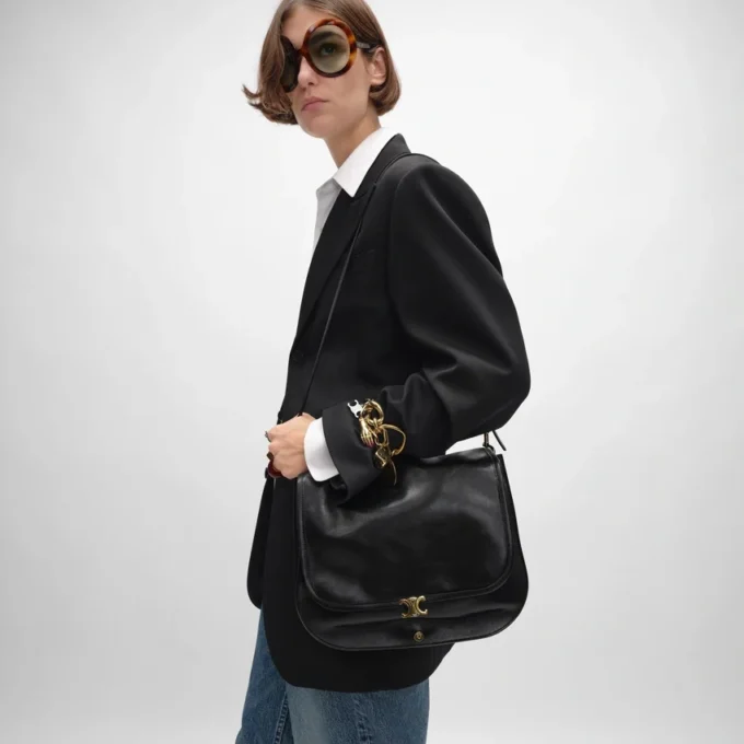Soft Triomphe Besace in Supple Shiny Lambskin Soft Triomphe Besace in Supple Shiny Lambskin