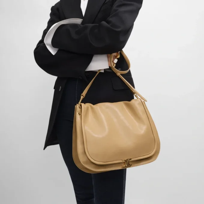 Soft Triomphe Besace in Supple Shiny Lambskin Soft Triomphe Besace in Supple Shiny Lambskin