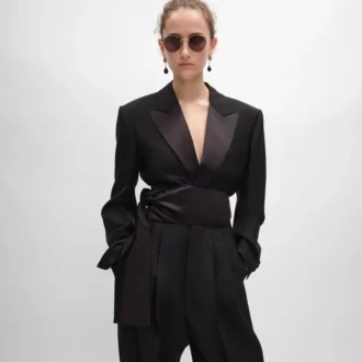 Spencer Tux Jacket in Wool Gabardine