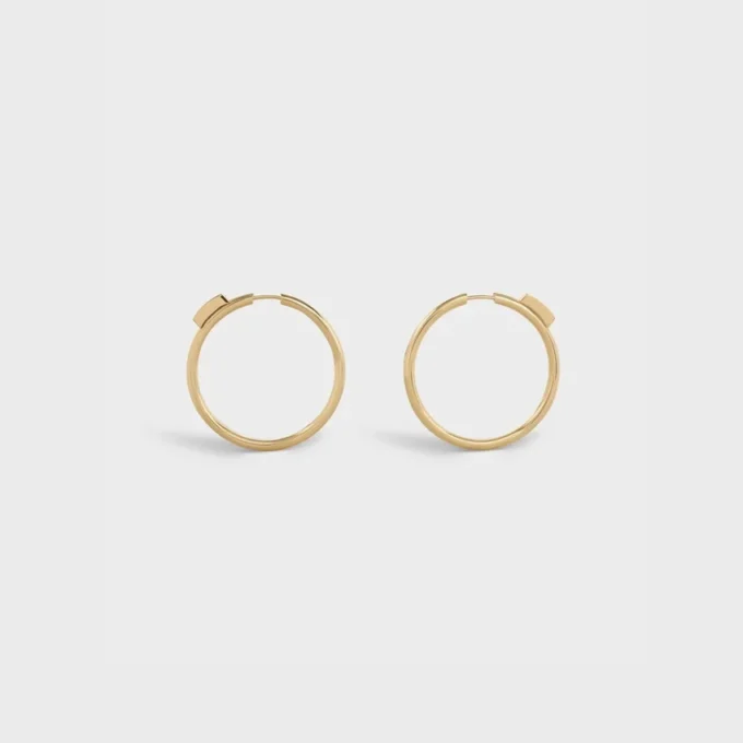 Systeme Large Hoops in Yellow Gold and Diamonds