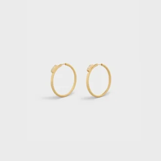 Systeme Large Hoops in Yellow Gold and Diamonds
