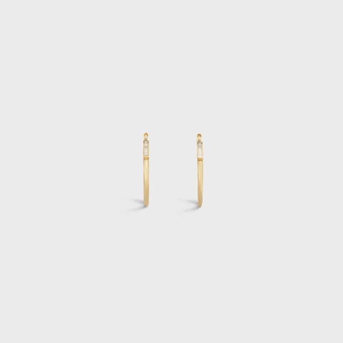 Systeme Large Hoops in Yellow Gold and Diamonds