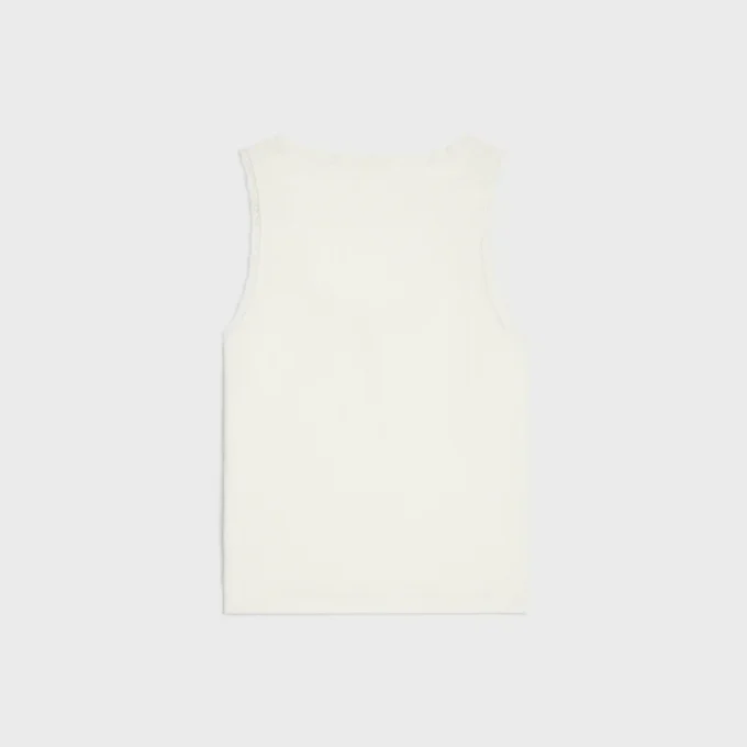 Tank Top in Ribbed Cotton and Silk Tank Top in Ribbed Cotton and Silk