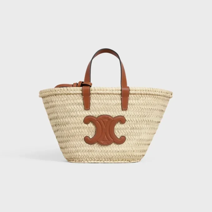Teen Celine Classic Panier in Palm Leaves and Calfskin Teen Celine Classic Panier in Palm Leaves and Calfskin
