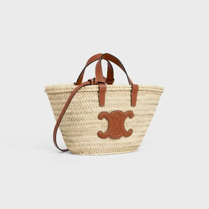 Teen Celine Classic Panier in Palm Leaves and Calfskin Teen Celine Classic Panier in Palm Leaves and Calfskin