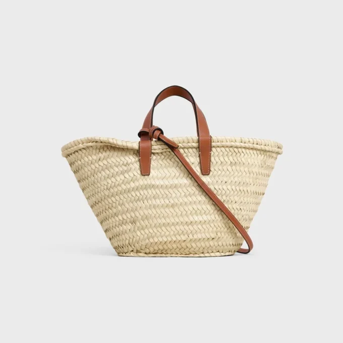 Teen Celine Classic Panier in Palm Leaves and Calfskin Teen Celine Classic Panier in Palm Leaves and Calfskin